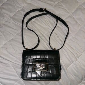 Coach Amazon Green Croc Leather Crossbody Bag